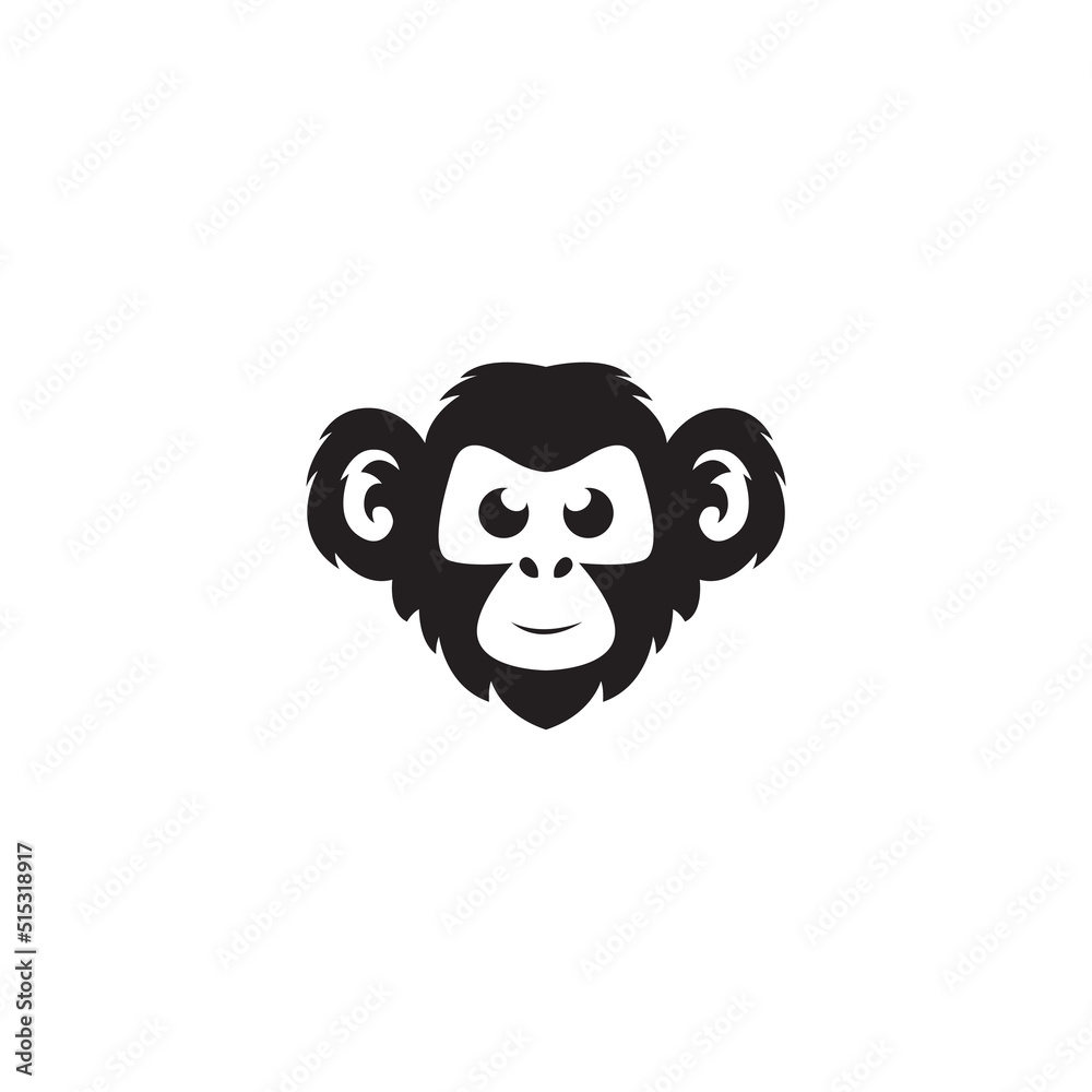 monkey silhouette logo design template