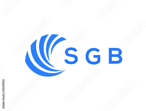 SGB Flat accounting logo design on white background. SGB creative initials Growth graph letter logo concept. SGB business finance logo design.
 photo