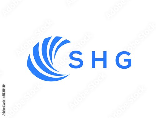 SHG Flat accounting logo design on white background. SHG creative initials Growth graph letter logo concept. SHG business finance logo design.
