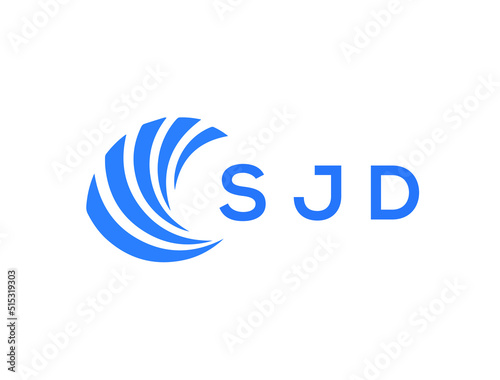 SJD Flat accounting logo design on white background. SJD creative initials Growth graph letter logo concept. SJD business finance logo design.
