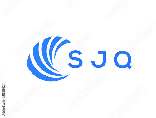 SJQ Flat accounting logo design on white background. SJQ creative initials Growth graph letter logo concept. SJQ business finance logo design.
 photo