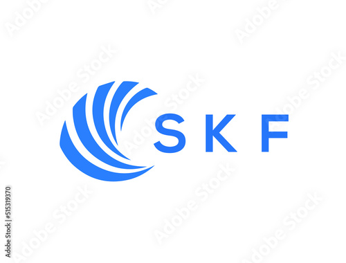 SKF Flat accounting logo design on white background. SKF creative initials Growth graph letter logo concept. SKF business finance logo design.
 photo