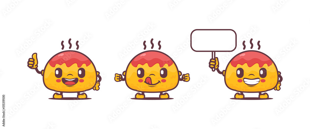 Omurice cartoon mascot. Japanese food vector illustration Omurice cartoon mascot. Japanese food vector illustration