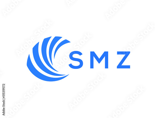 SMZ Flat accounting logo design on white background. SMZ creative initials Growth graph letter logo concept. SMZ business finance logo design.
 photo