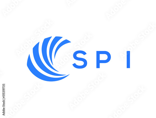 SPI Flat accounting logo design on white background. SPI creative initials Growth graph letter logo concept. SPI business finance logo design.
