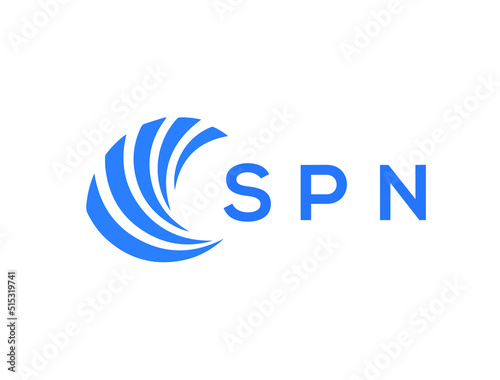 SPN Flat accounting logo design on white background. SPN creative initials Growth graph letter logo concept. SPN business finance logo design.
 photo
