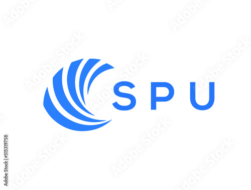 SPU Flat accounting logo design on white background. SPU creative initials Growth graph letter logo concept. SPU business finance logo design.
