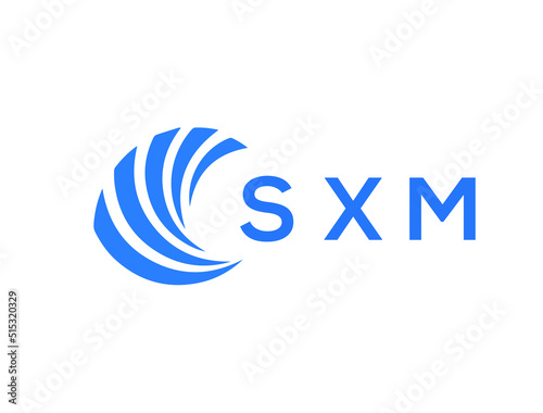 SXM Flat accounting logo design on white background. SXM creative initials Growth graph letter logo concept. SXM business finance logo design.
 photo