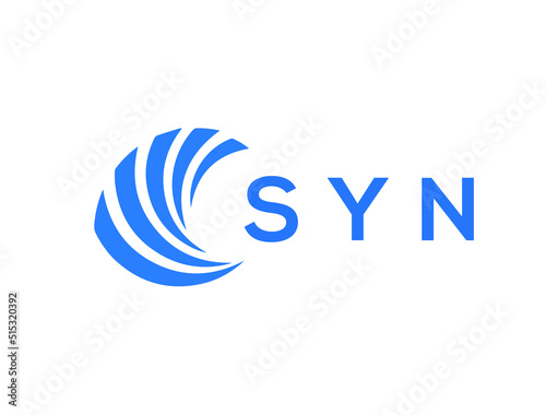 SYN Flat accounting logo design on white background. SYN creative initials Growth graph letter logo concept. SYN business finance logo design.
