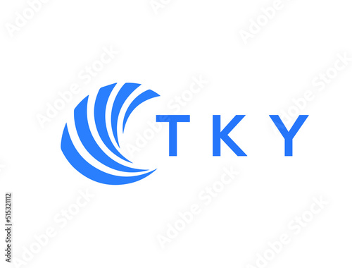 TKY Flat accounting logo design on white background. TKY creative initials Growth graph letter logo concept. TKY business finance logo design.
 photo