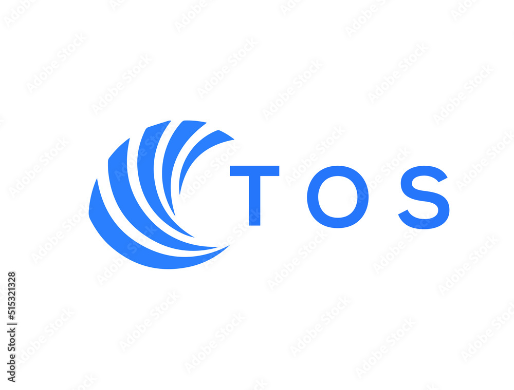 TOS Flat accounting logo design on white background. TOS creative initials Growth graph letter logo concept. TOS business finance logo design.
