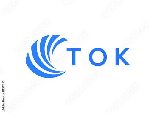 TOK Flat accounting logo design on white background. TOK creative initials Growth graph letter logo concept. TOK business finance logo design.

