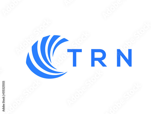 TRN Flat accounting logo design on white background. TRN creative initials Growth graph letter logo concept. TRN business finance logo design.
