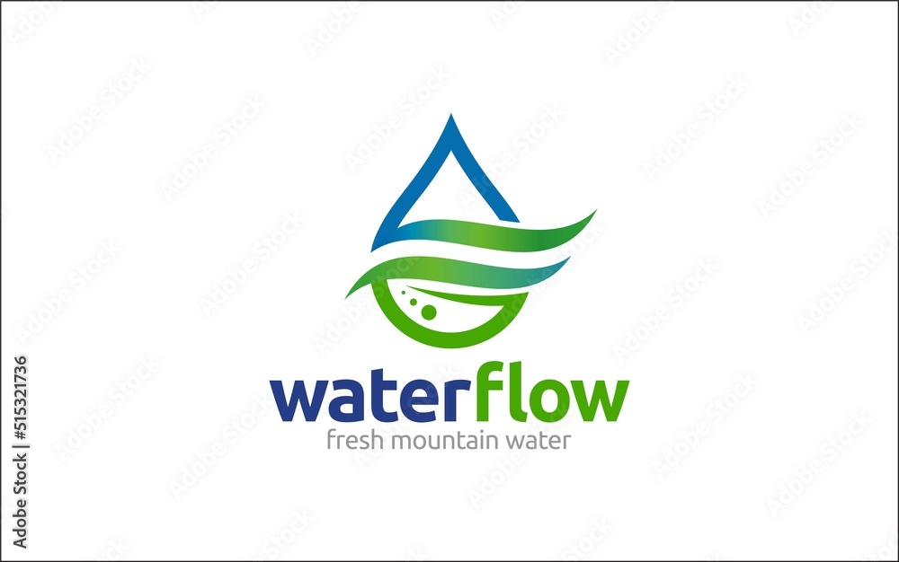 Obraz premium Illustration graphic vector of natural fresh mountain water logo design template