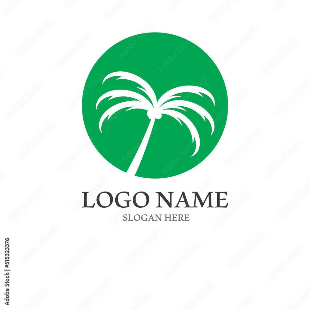 Palm tree summer logo template Palm tree summer logo template