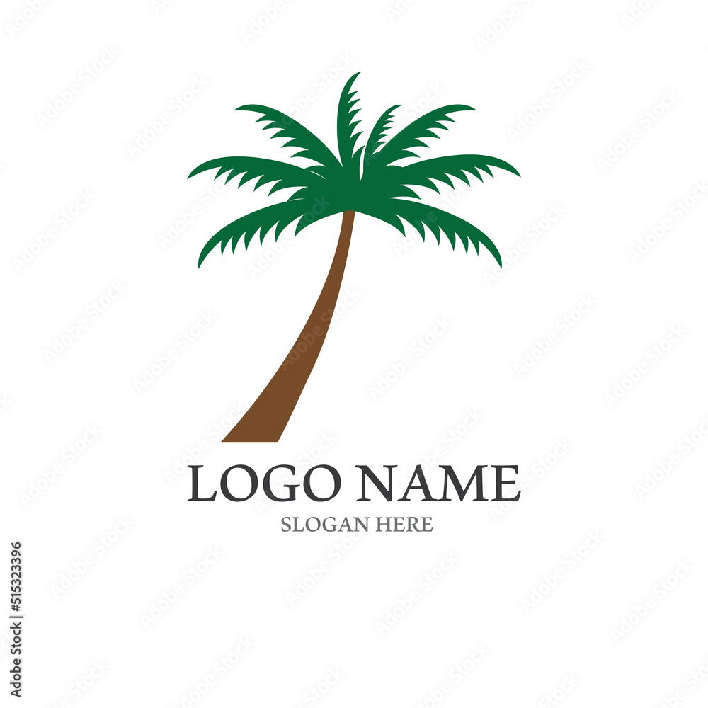Fototapeta premium Palm tree summer logo template