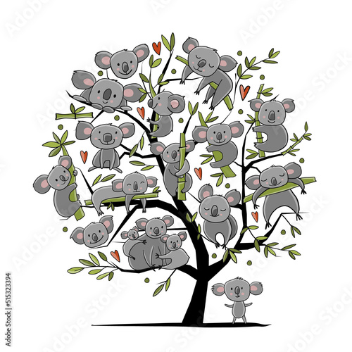 Little Koala Family. Collection for your design