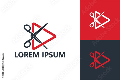 Video editor logo template design vector