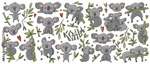 Little Koala Family. Collection for your design