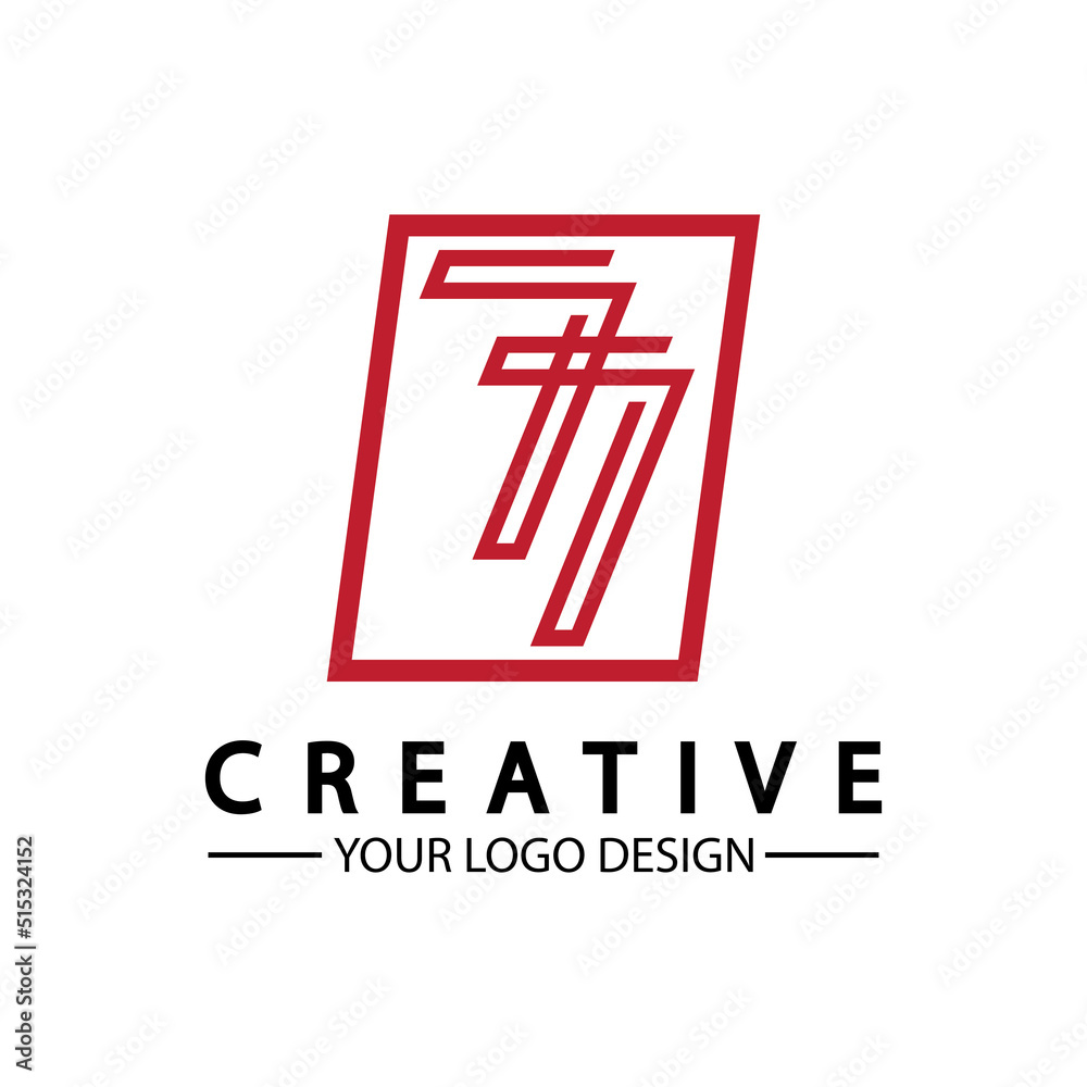 Obraz premium Logo design number 77 image vector illustration