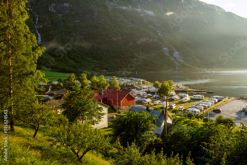Camping ground in Geiranger town, Norway