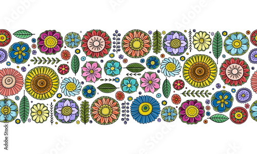 Fairy floral mandala background. Magic garden art. Seamless pattern for your ...