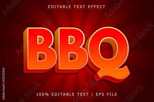 Bbq Editable Text Effect 3 Dimension Emboss Modern Style