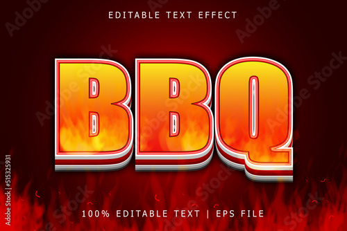 Bbq Editable Text Effect 3 Dimension Emboss Modern Style