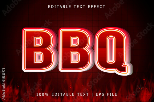 Bbq Editable Text Effect 3 Dimension Emboss Modern Style