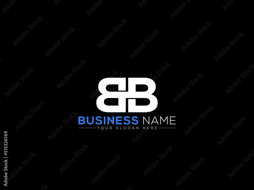 Unique BB Logo Letter Vector, Colorful Bb b b Logo Icon With Bold White Blue Color Symbol Design For Your Business - obrazy, fototapety, plakaty 
