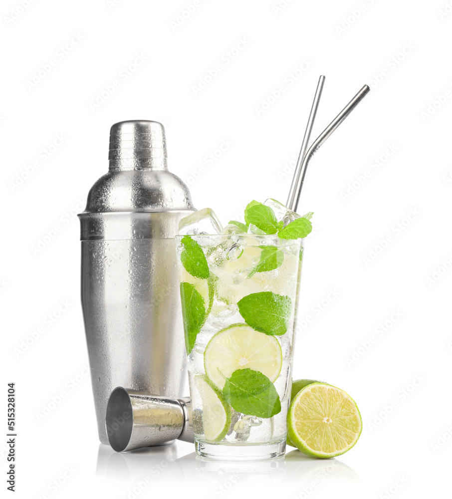 Mojito cocktail and cocktail shaker Mojito cocktail and cocktail shaker