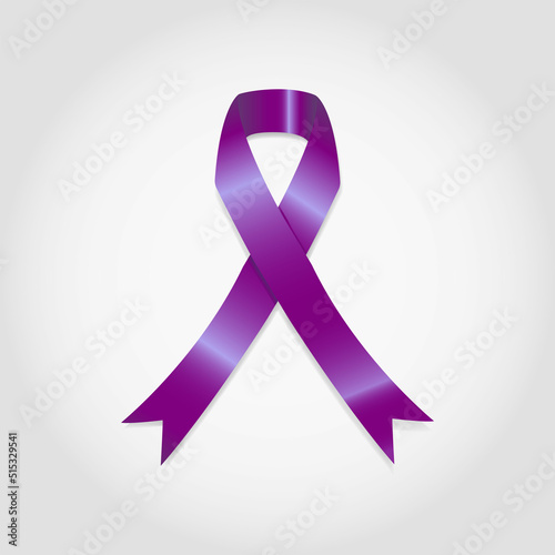Purple ribbon as symbol dementia awareness Vector illustration