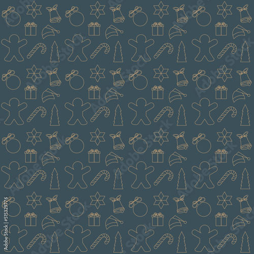 Seamless pattern with Christmas symbols