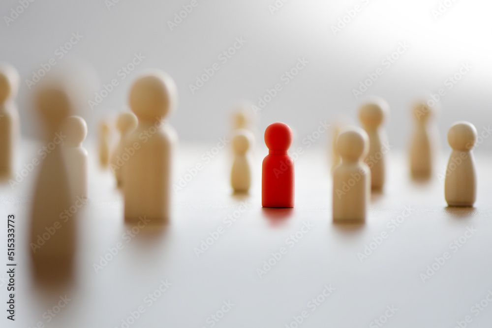 The red human figure extends its influence to the neighboring figures. Spreading ideas and thoughts, recruiting new members. Leader and leadership, The red human figure extends its influence to the neighboring figures. Spreading ideas and thoughts, recruiting new members. Leader and leadership,