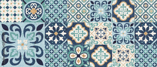 Fotografie, Obraz Seamless colorful patchwork Moroccan tile