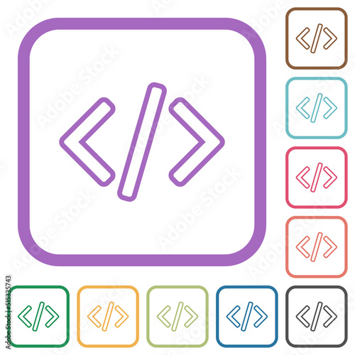 Script code simple icons