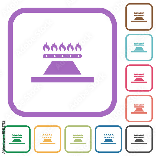 Kitchen gas stove simple icons