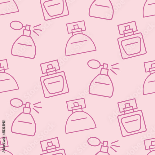 Seamless pattern with perfume bottles