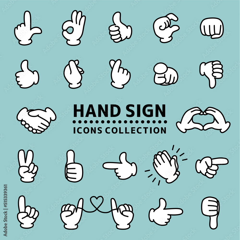 Naklejka premium ハンドサイン アイコン