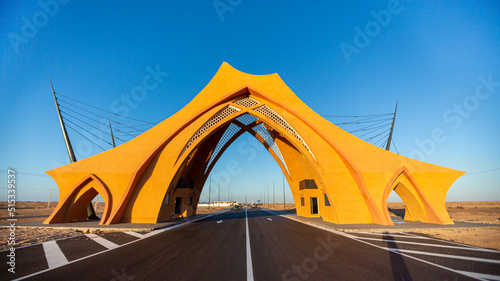 Laayoune city gate with a tent shape