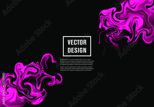 Pink abstract paint spill over black background