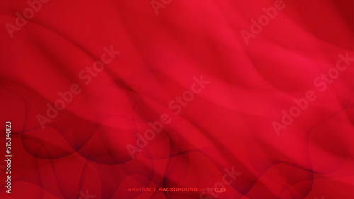 Abstract dynamic wave and lines flow on red background