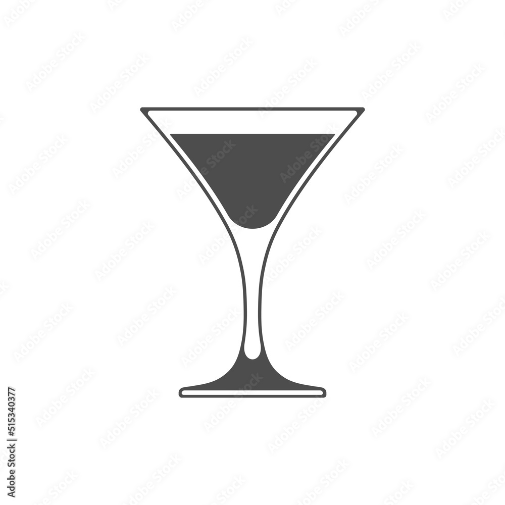 Martini glass vector icon isolated on white background Martini glass vector icon isolated on white background