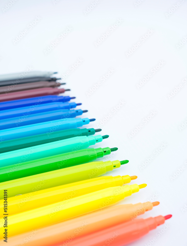 Fototapeta premium colorful markers isolated on white background
