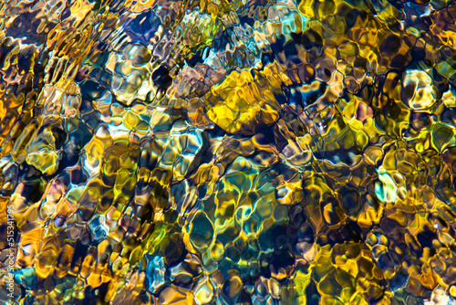 Colorful background water with a reflection