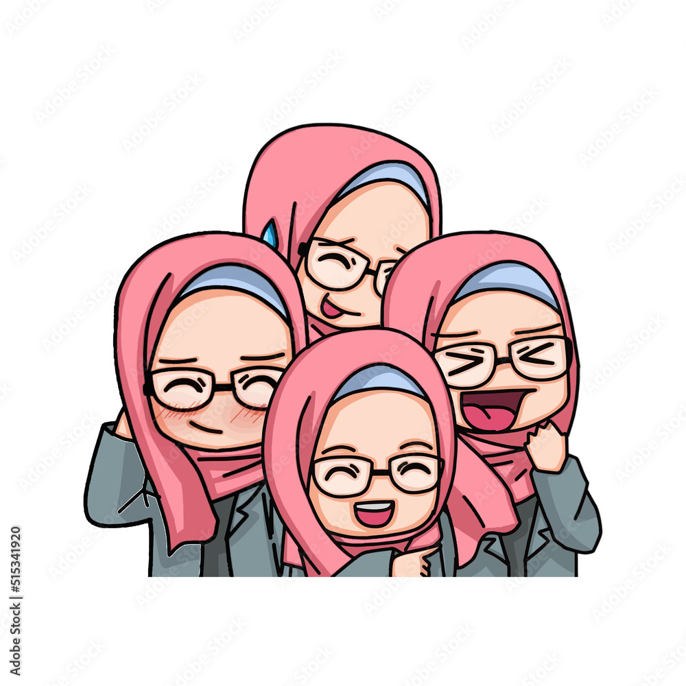 Beautiful Muslim Women Wearing Hijab Illustration. Beautiful Muslim Women Wearing Hijab Illustration.