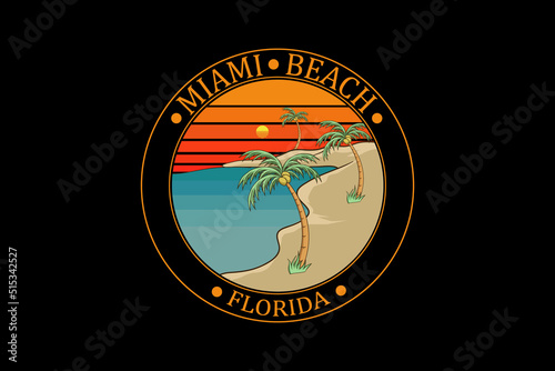 Miami beach retro vintage landscape design