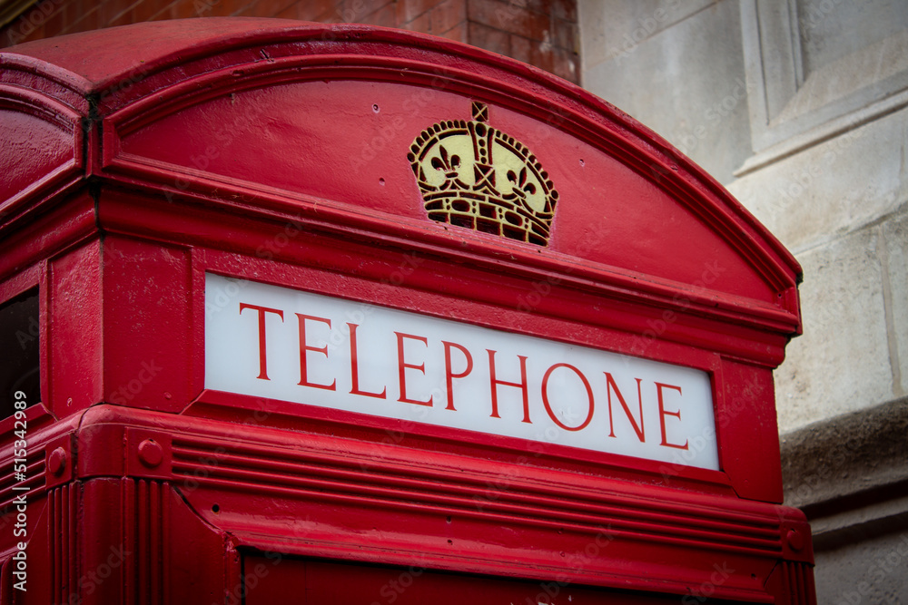 London Telephone booth close-up top London Telephone booth close-up top