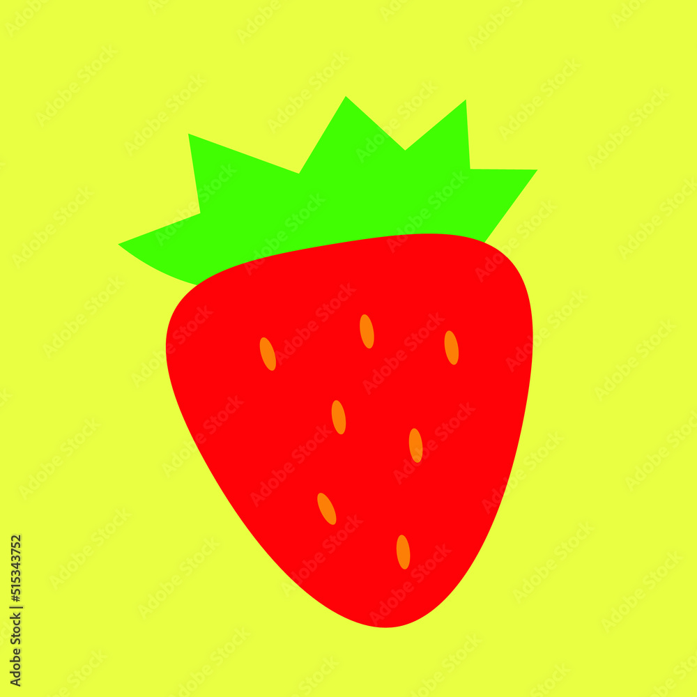 Strawberry with green leaves, berry, illustration, Strawberry with green leaves, berry, illustration,