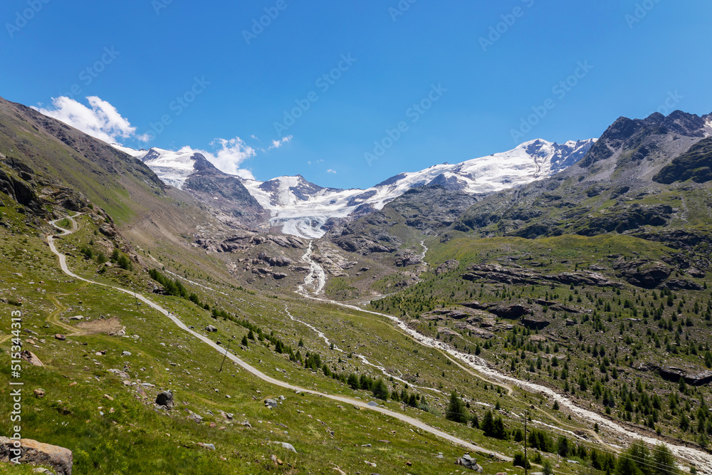 Forni glacier in Santa Caterina in Italy, situation in July 2022